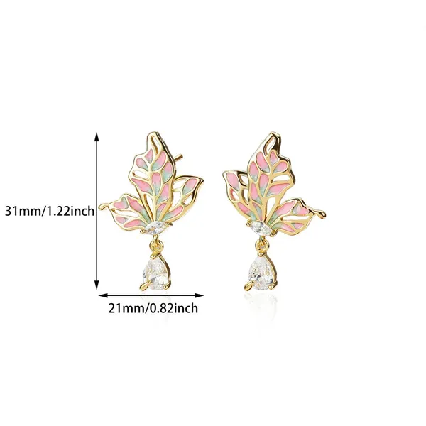 Gold_Enamel_Butterfly_Earrings_For_Women